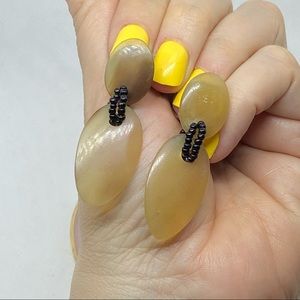 Vintage Clip On Cream Beaded Earrings